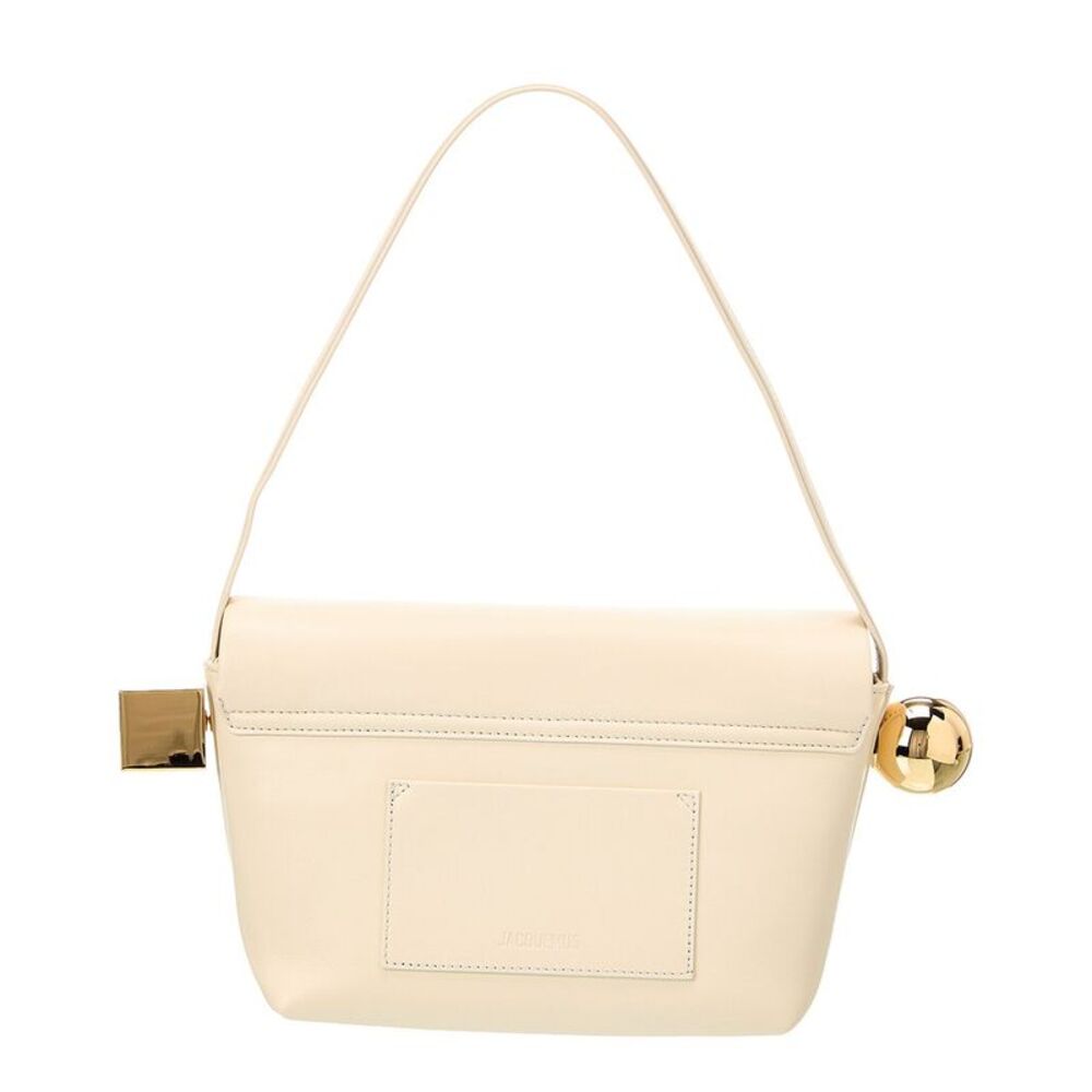 Jacquemus The Rond Carre Leather Shoulder Bag, White - Picture 2 of 5